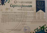 Сертификат сотрудника Маджара О.А.